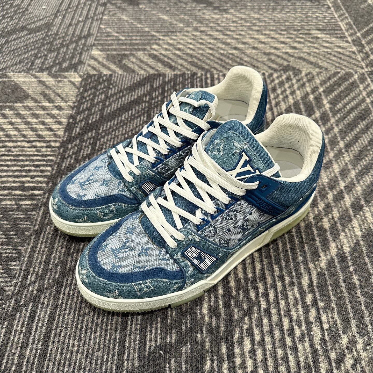 Louis Vuitton Blue Denim Trainer Sneakers