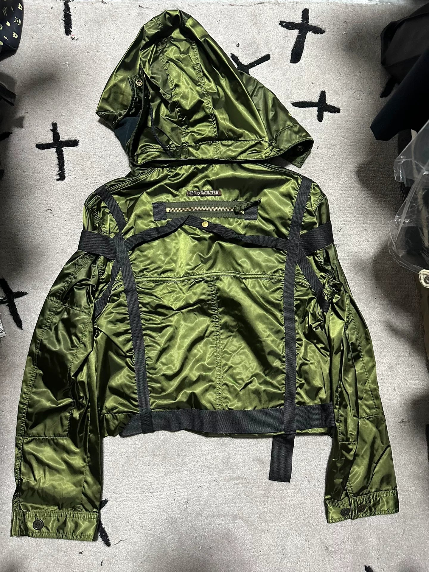 rare jean paul gaultier green parachute jacket