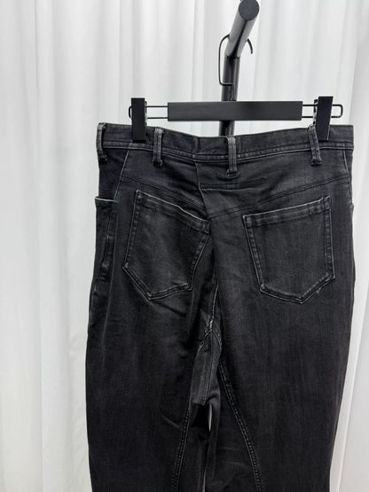 stylish foldable washed denim pants