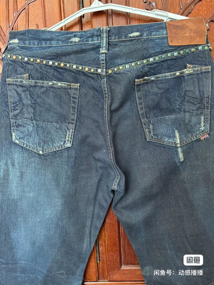 PRPS Men's Wide Straight Vintage Jeans