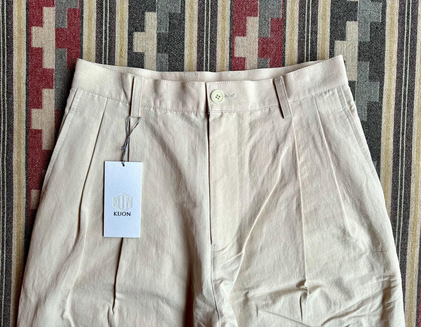 KUON Tapered Trousers in Beige Color