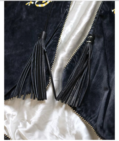 oversized embroidered shawl coat from kapital