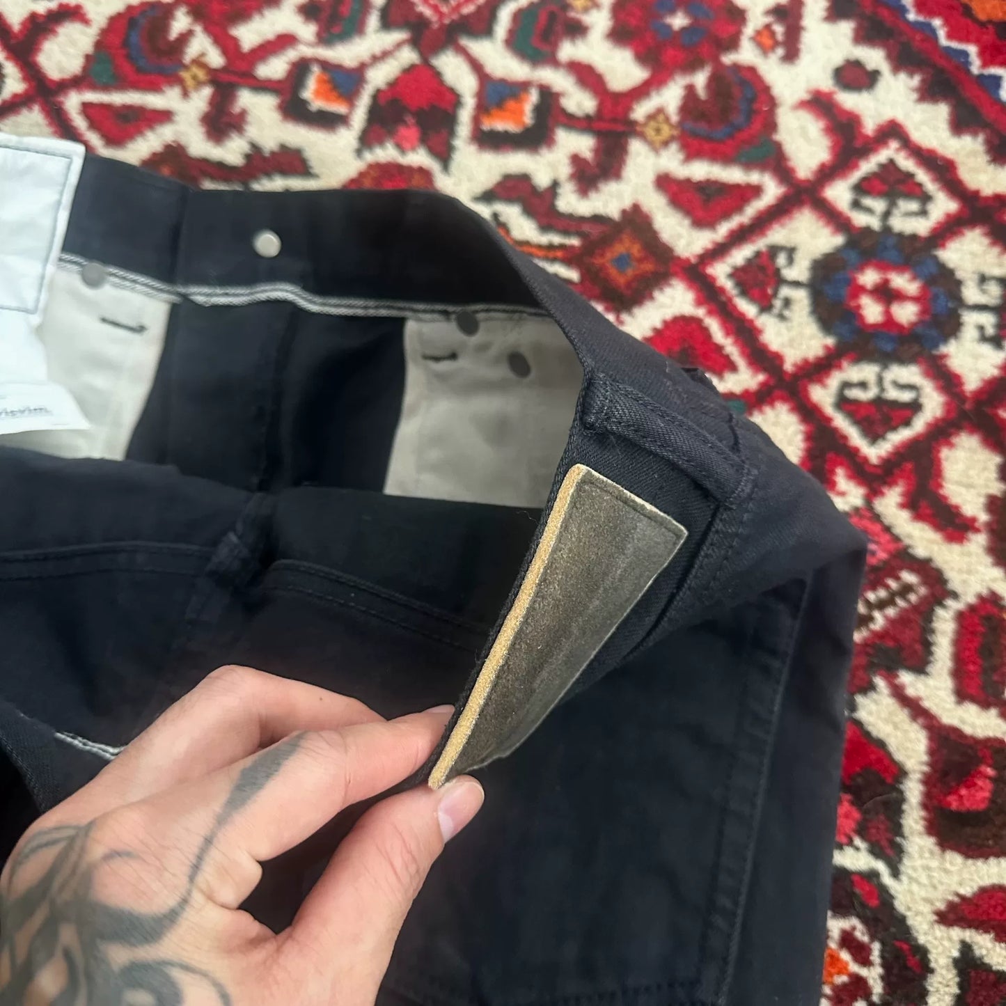 Visvim Black Wide-Leg Denim Pants