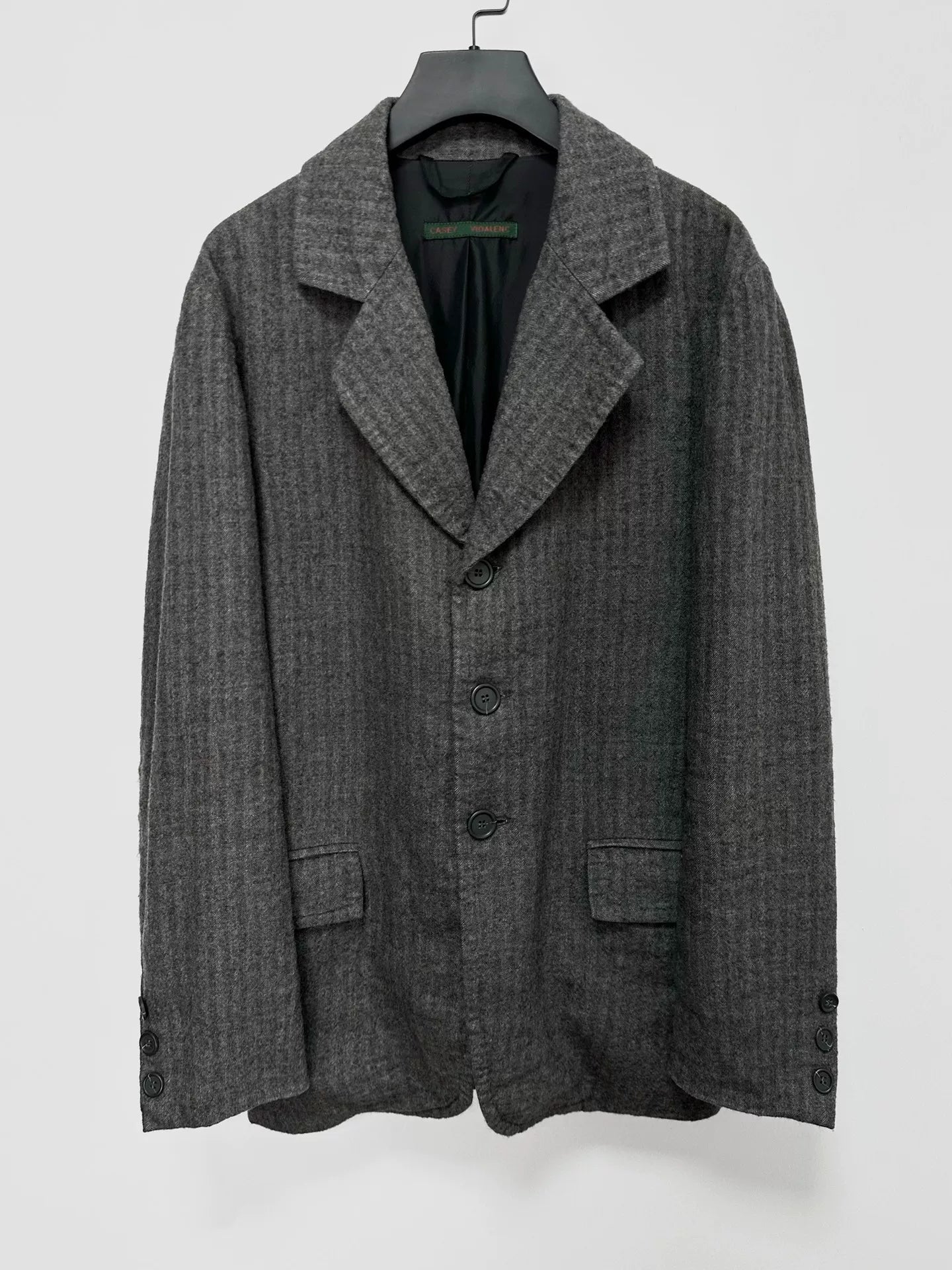 wool blend oversized gray jacket