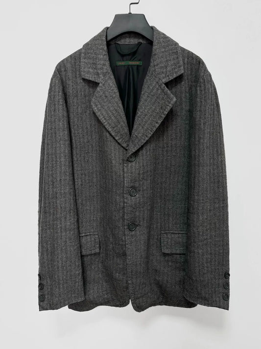 wool blend oversized gray jacket