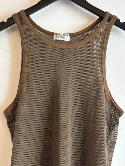 helmut lang cotton tank top in brown