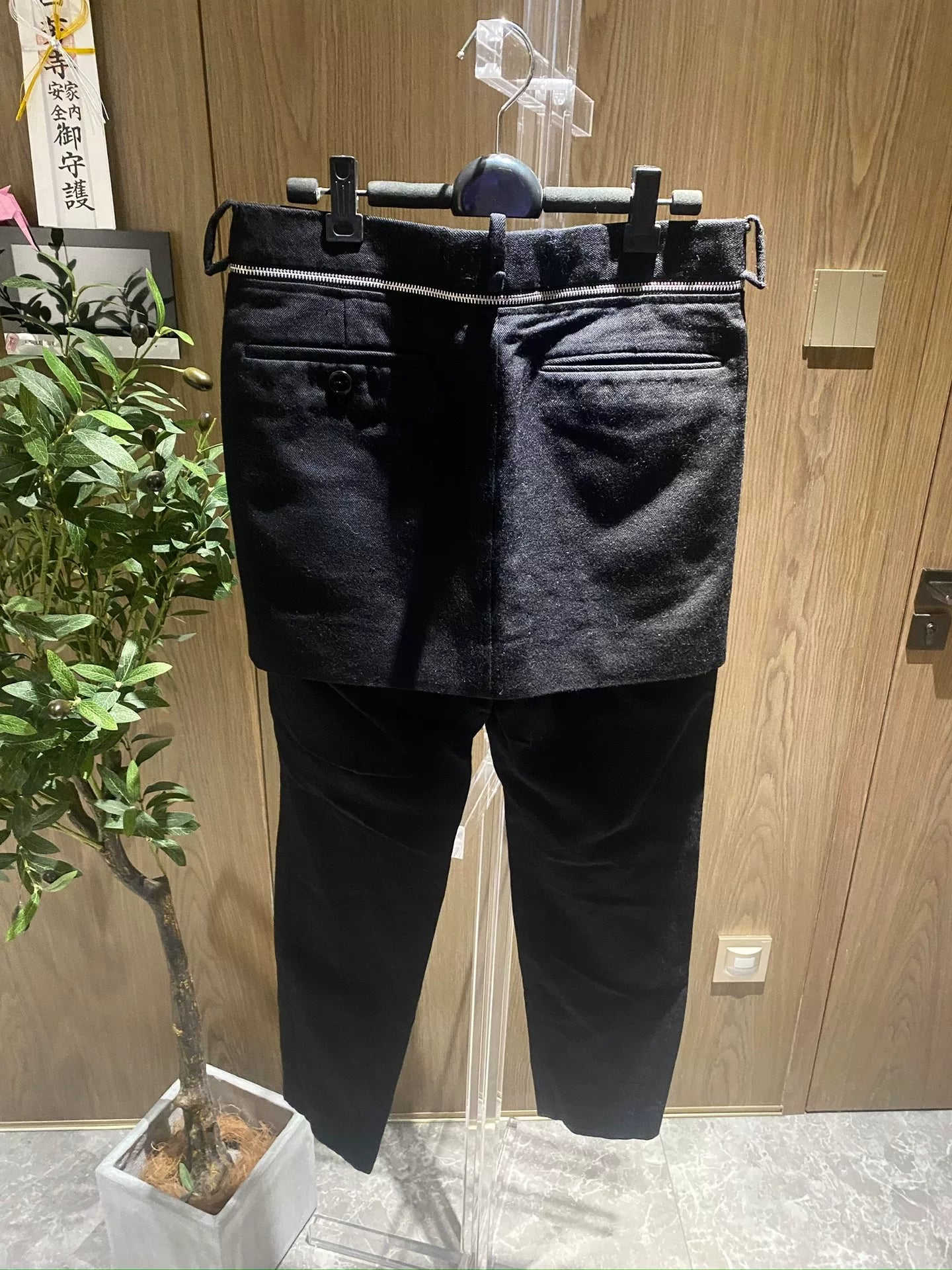 Undercover Wool Detachable Panel Pants-Skirt
