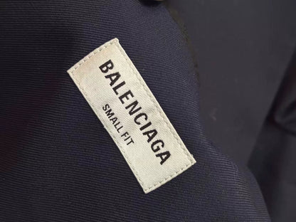 balenciaga embroidered logo wool long coat