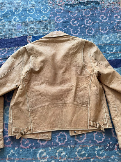 beige leather jacket by polo ralph lauren