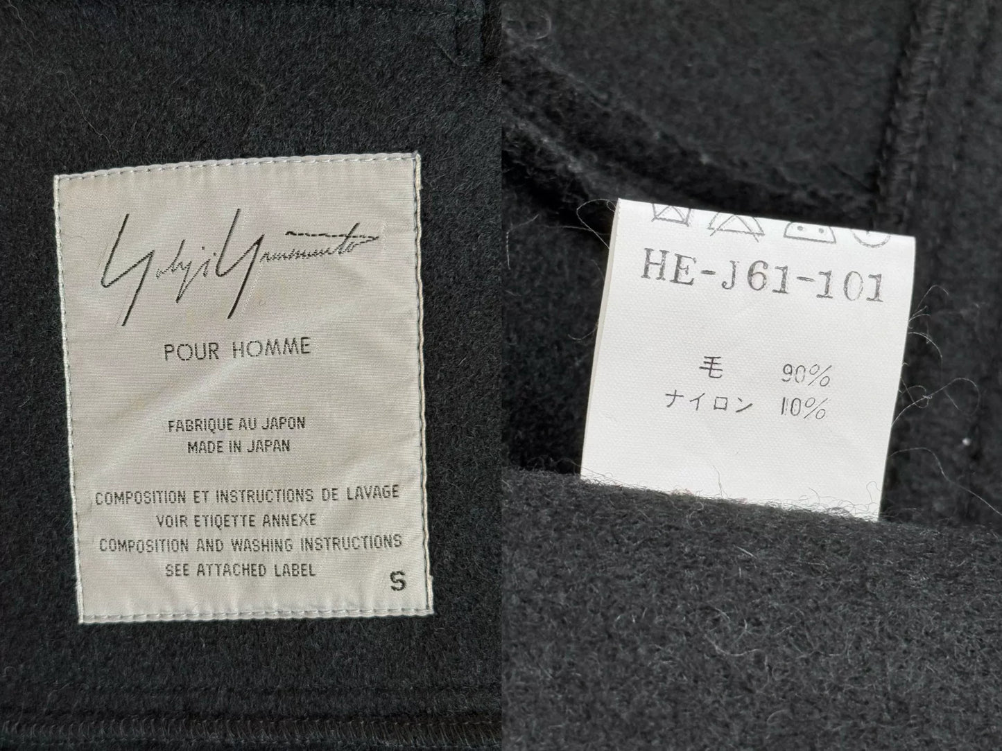 Yohji Yamamoto Double-Breasted Black Suit Coat