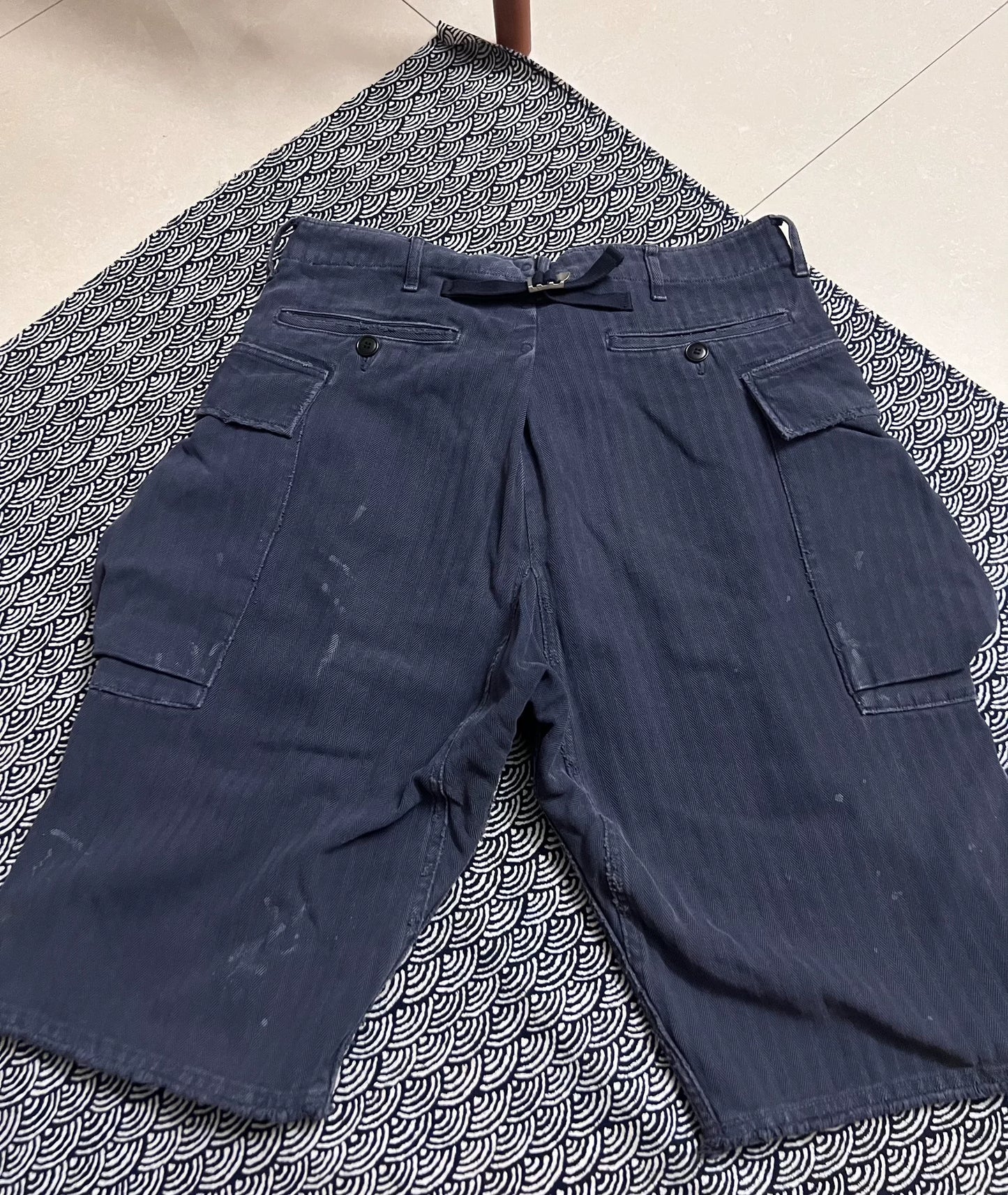 visvim 20SS Splatter Distressed Cargo Shorts