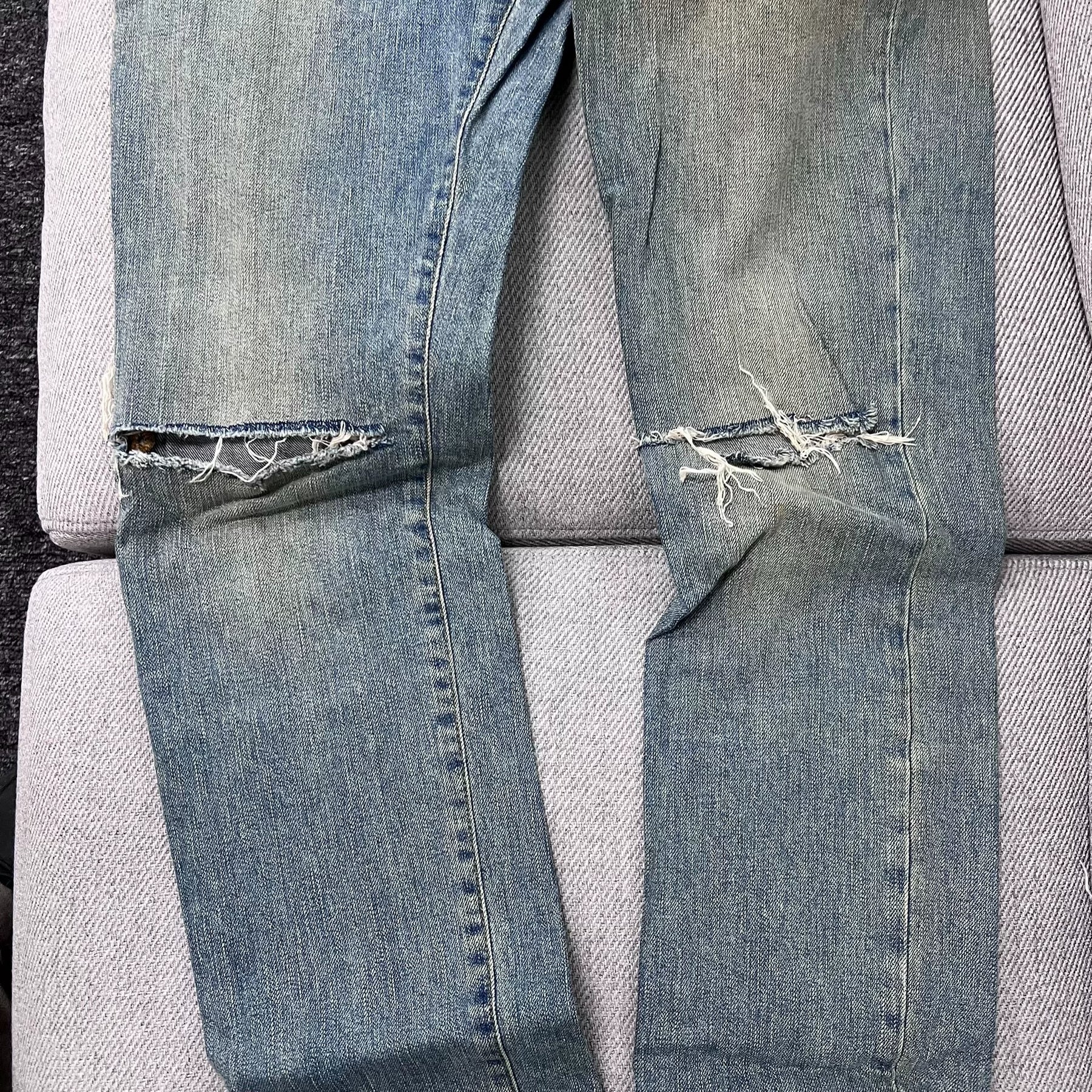 Saint Laurent 15FW Slash Distressed Jeans