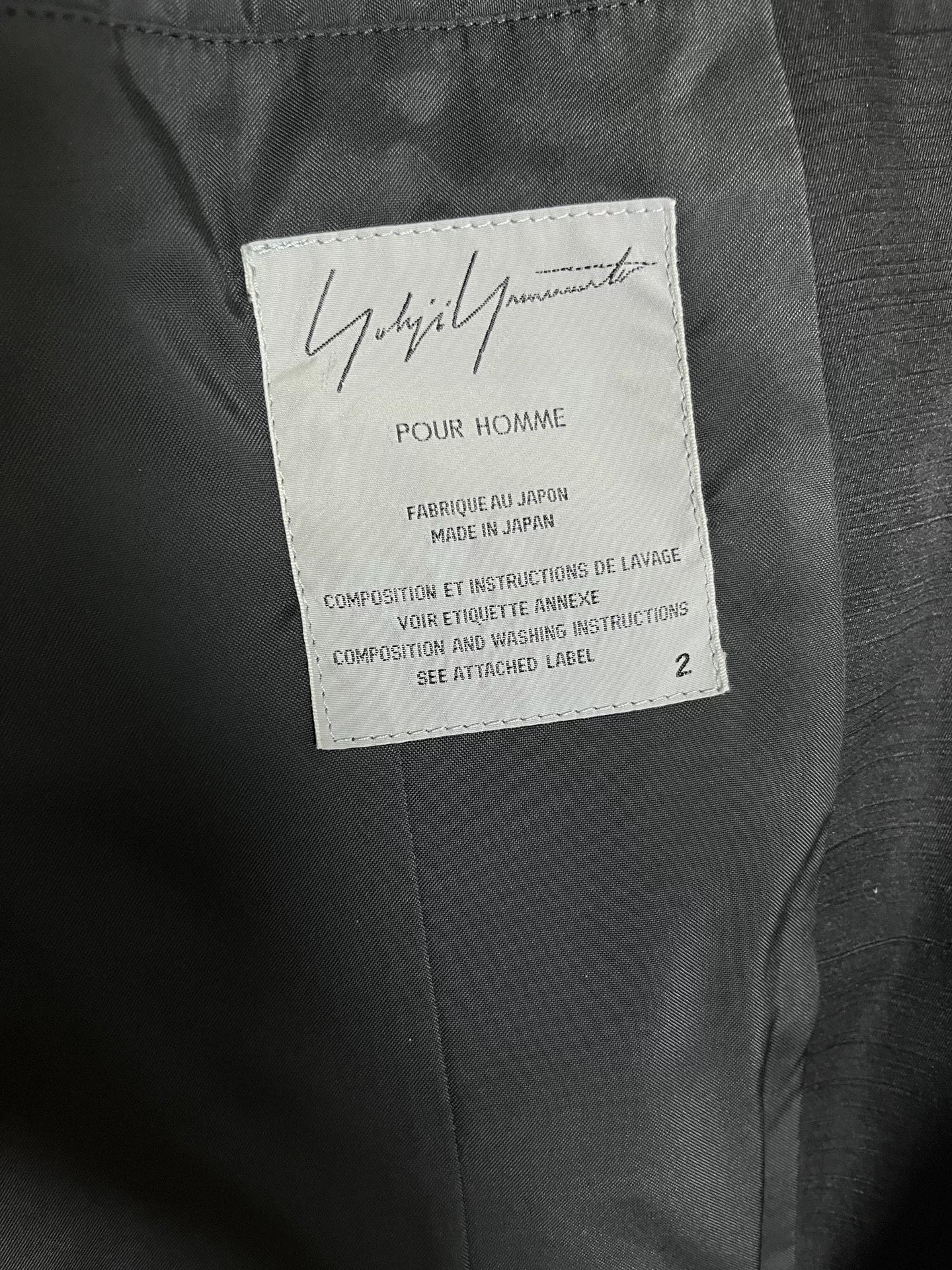 Yohji Yamamoto Black Jacket Size 2