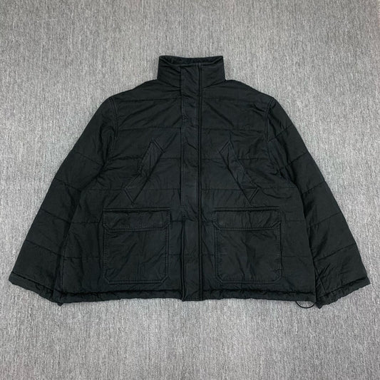 black balenciaga logo padded coat for men