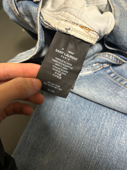 Saint Laurent Light Blue Distressed Jeans