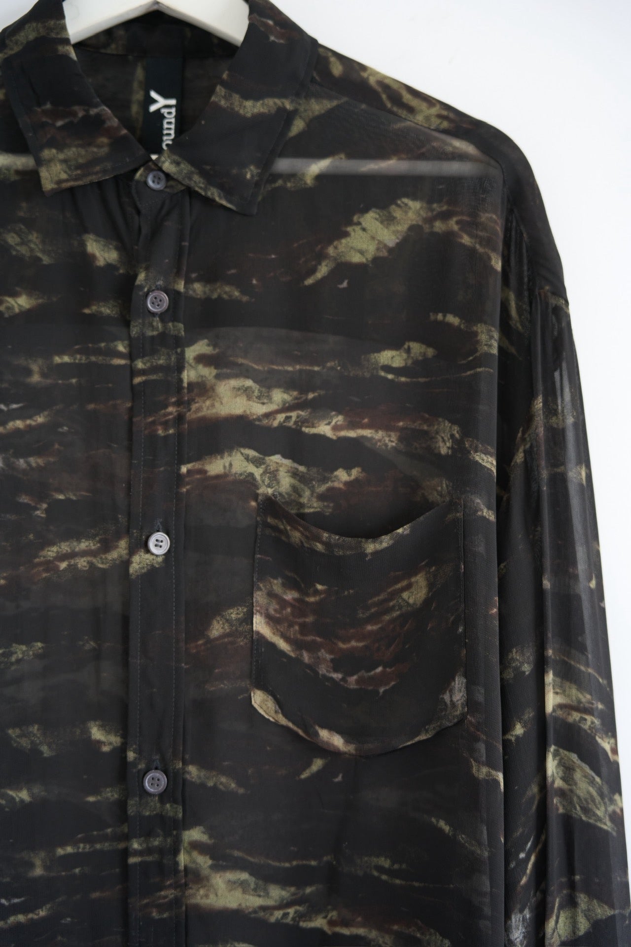 Yohji Yamamoto 24SS Sheer Floral Cupro Shirt