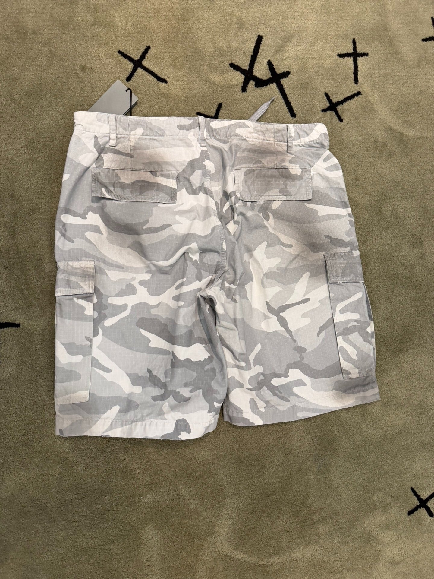 Balenciaga Cargo Shorts Mud-Dyed Collection