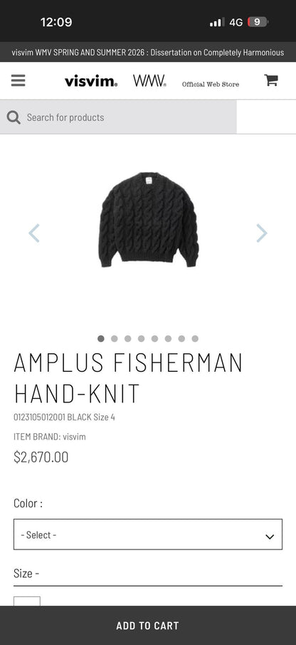 Visvim 23ss Amplus Fisherman Hand Knit