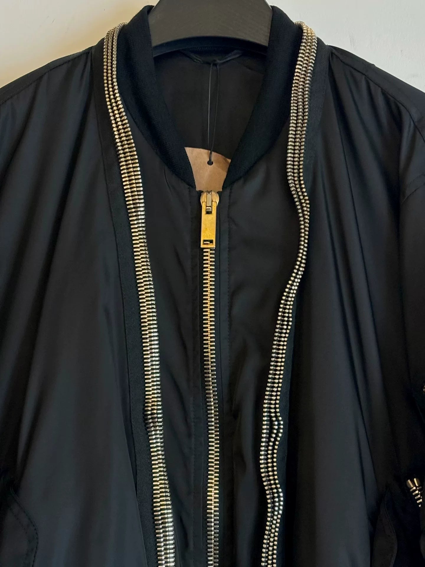 Alexander McQueen Black Gold Bomber Jacket