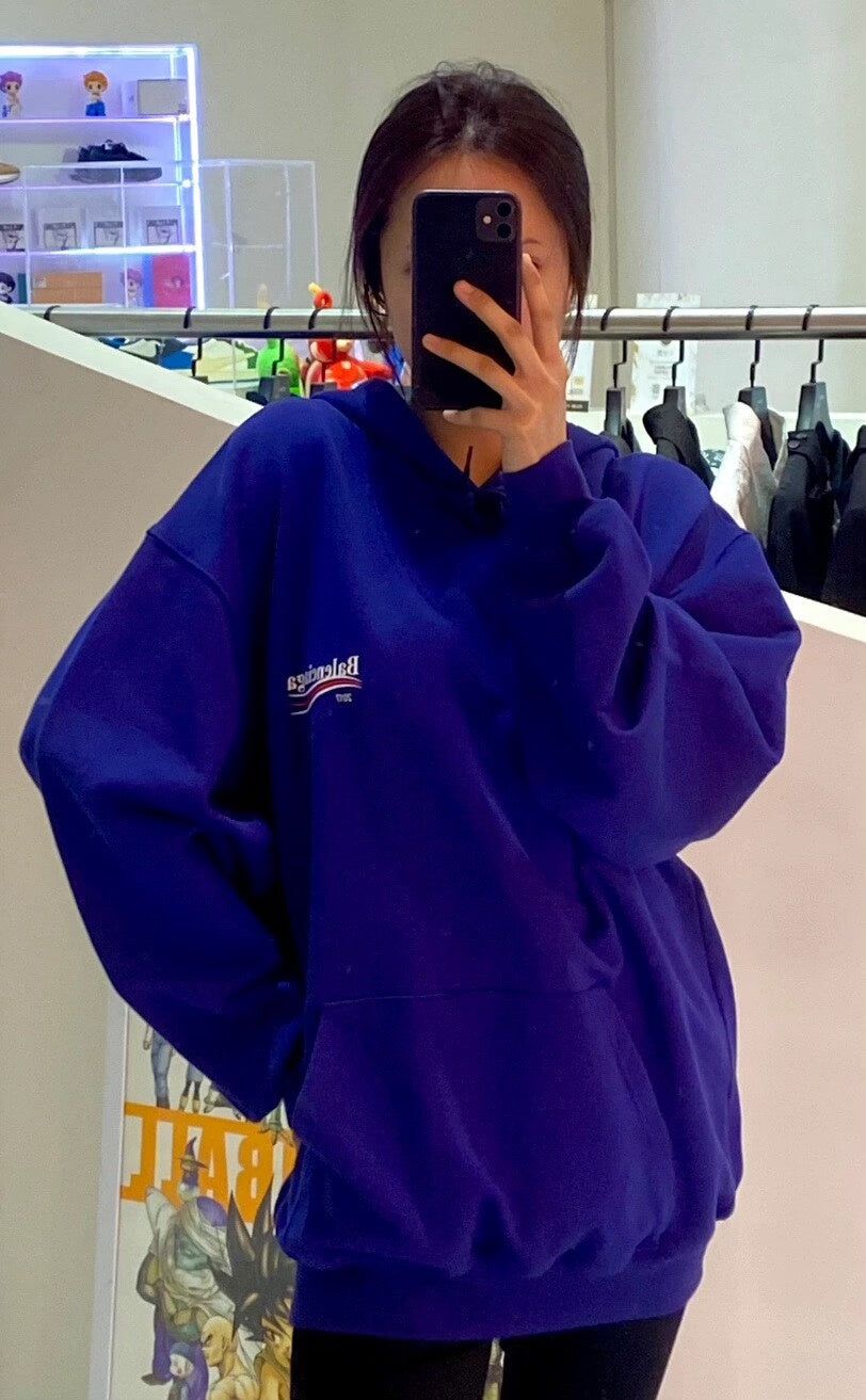 balenciaga purple hoodie with waves design