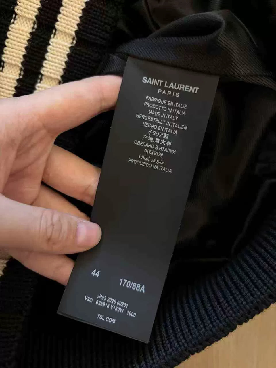Saint Laurent Black Signature Baseball Jacket