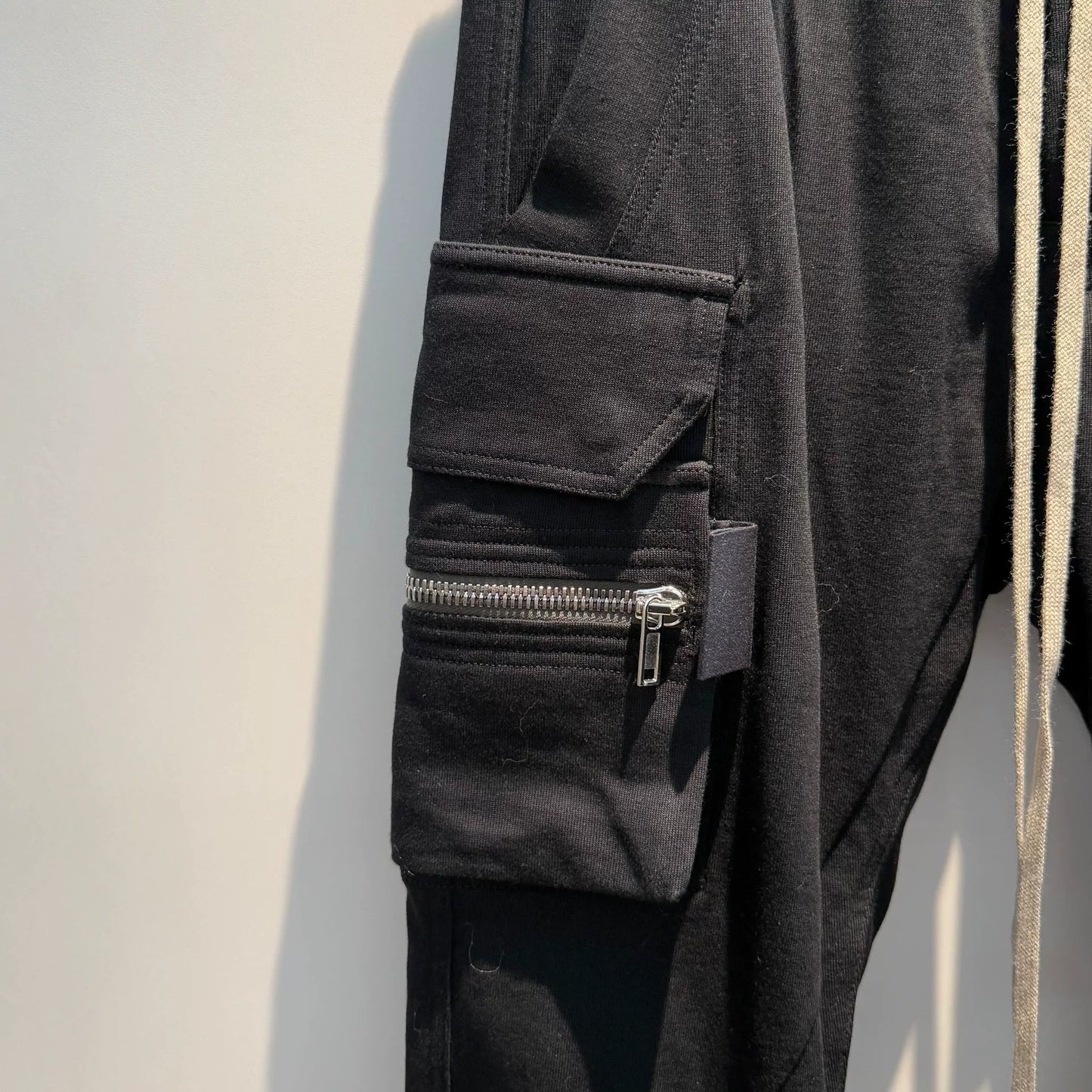 rick owens drawstring tapered long pants