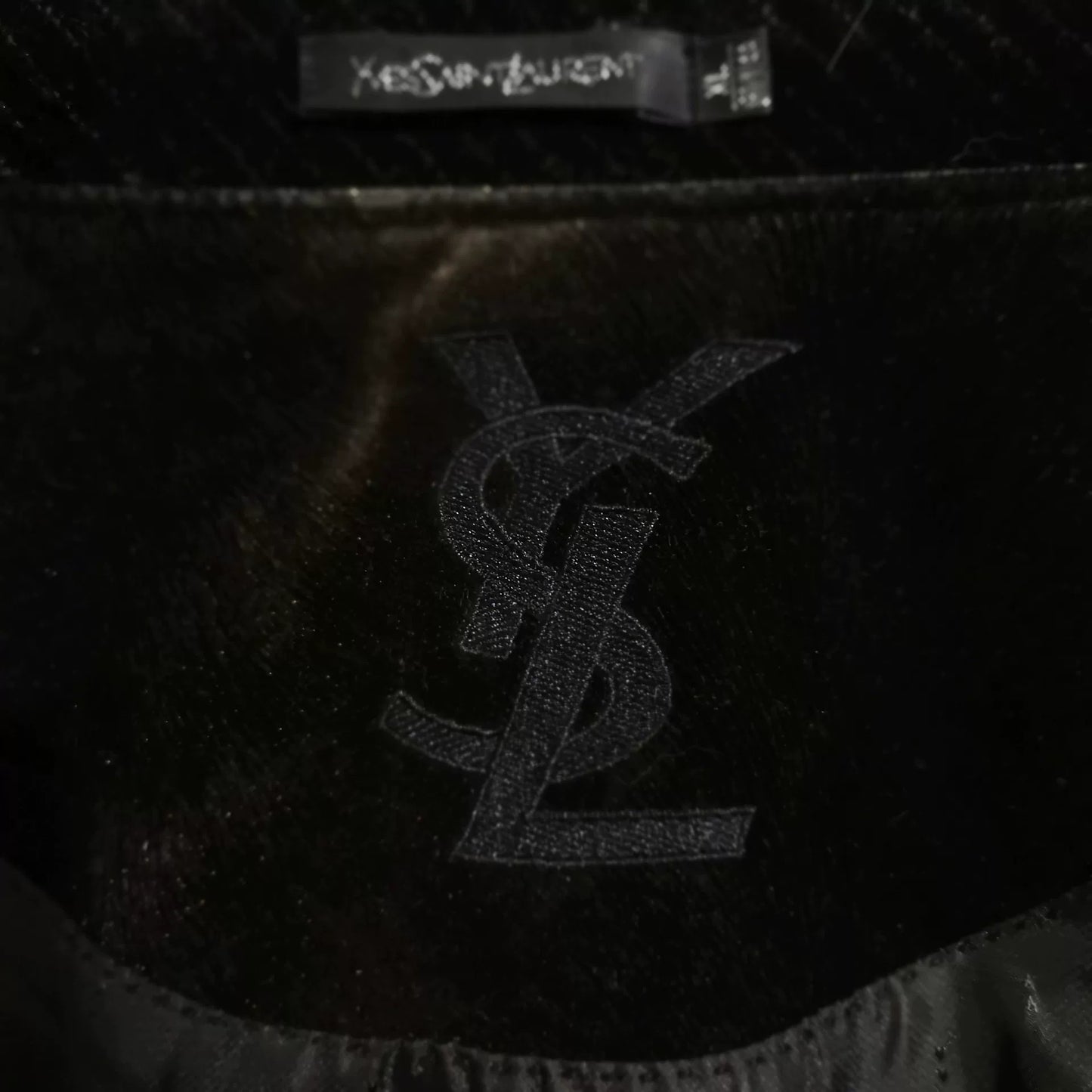 Yves Saint Laurent Black Velvet Bomber Jacket