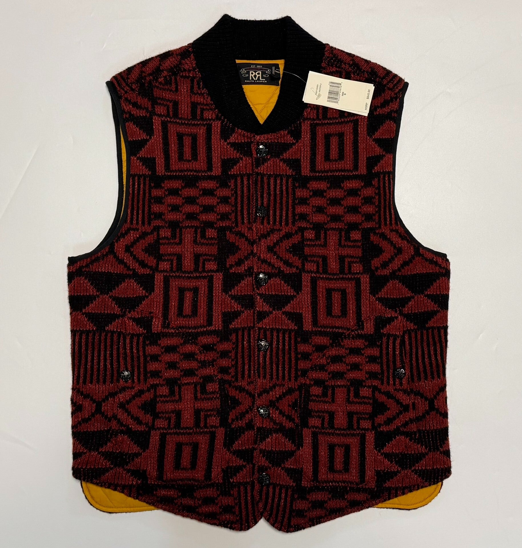 rrl southwestern jacquard knit vest size s