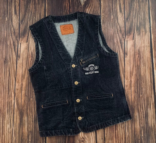 Flat Head Motorcycle Vest Denim Jacket