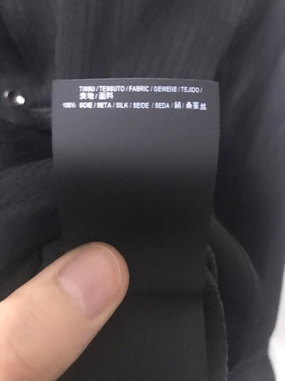 Saint Laurent Black Ribbed Silk Shirt