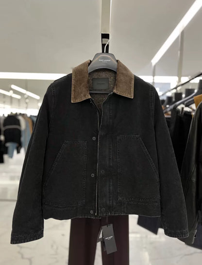 Saint Laurent Washed Black Denim Jacket