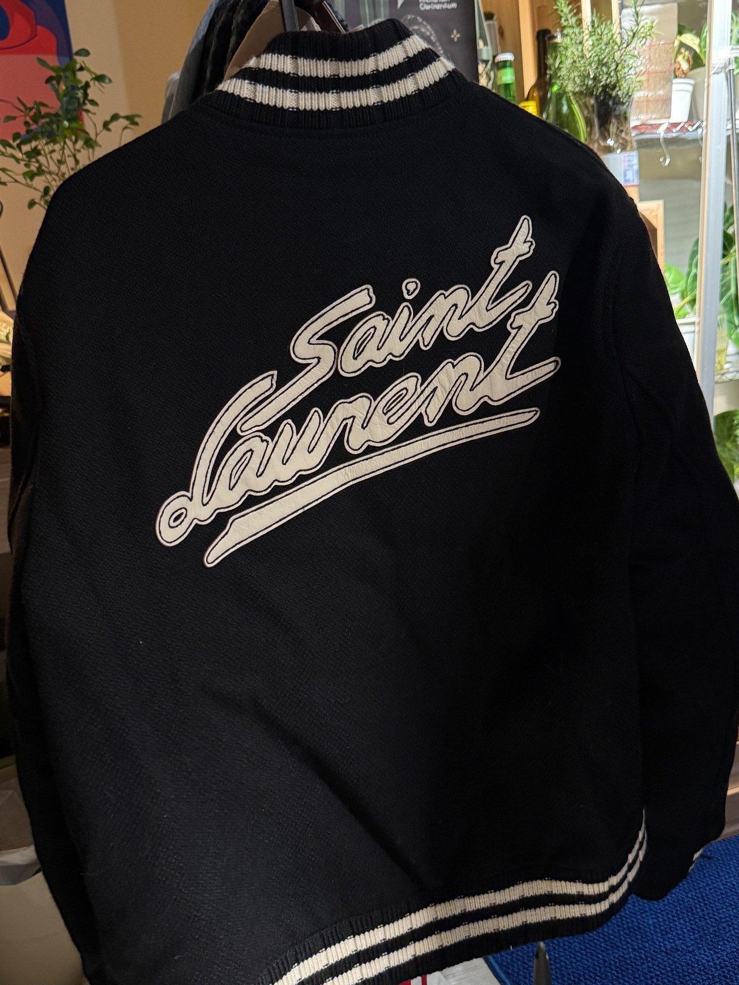 Saint Laurent Black Varsity Jacket