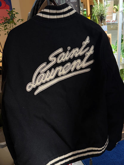 Saint Laurent Black Varsity Jacket