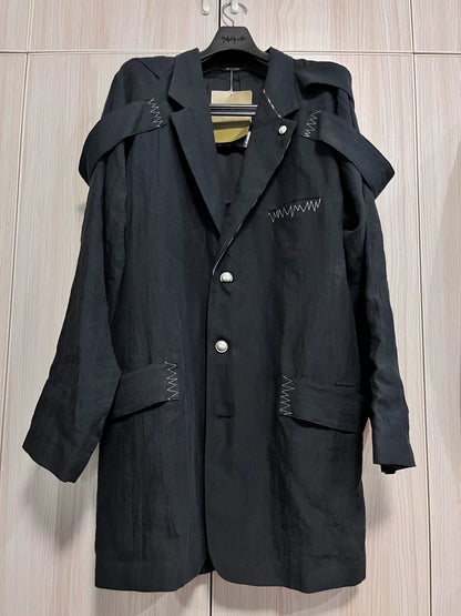 Yohji Yamamoto Black Button-Up Jacket