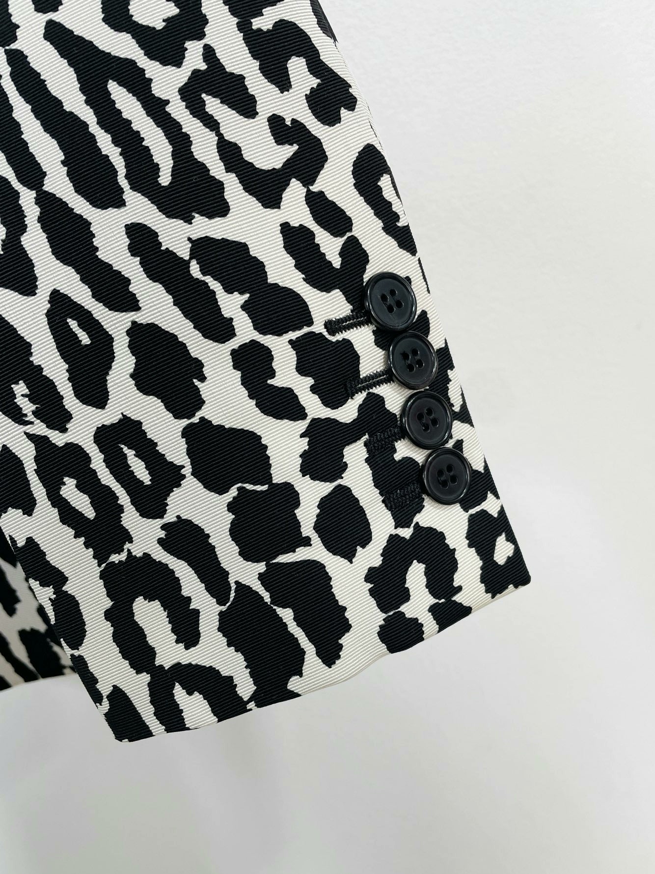 Saint Laurent Black White Leopard Blazer