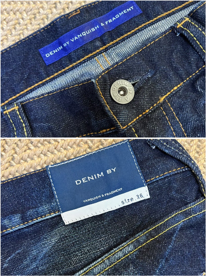 vanquish & fragment distressed denim pants