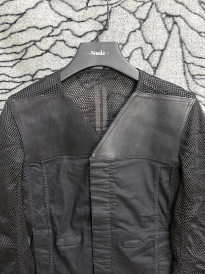 Rick Owens Mesh Leather Panel Jacket M