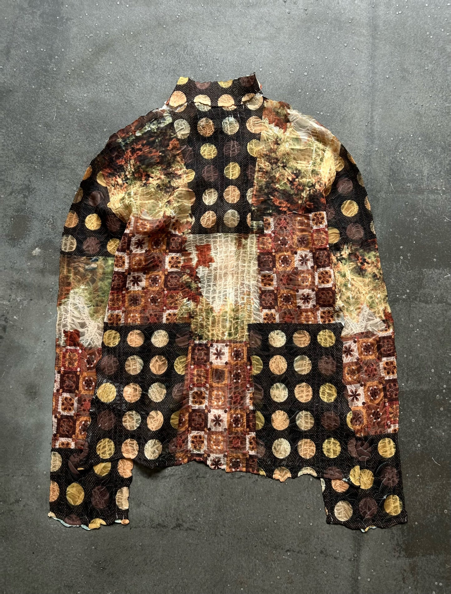 patterned pleated shirt by yoshiki hishinuma