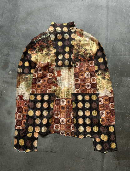 patterned pleated shirt by yoshiki hishinuma