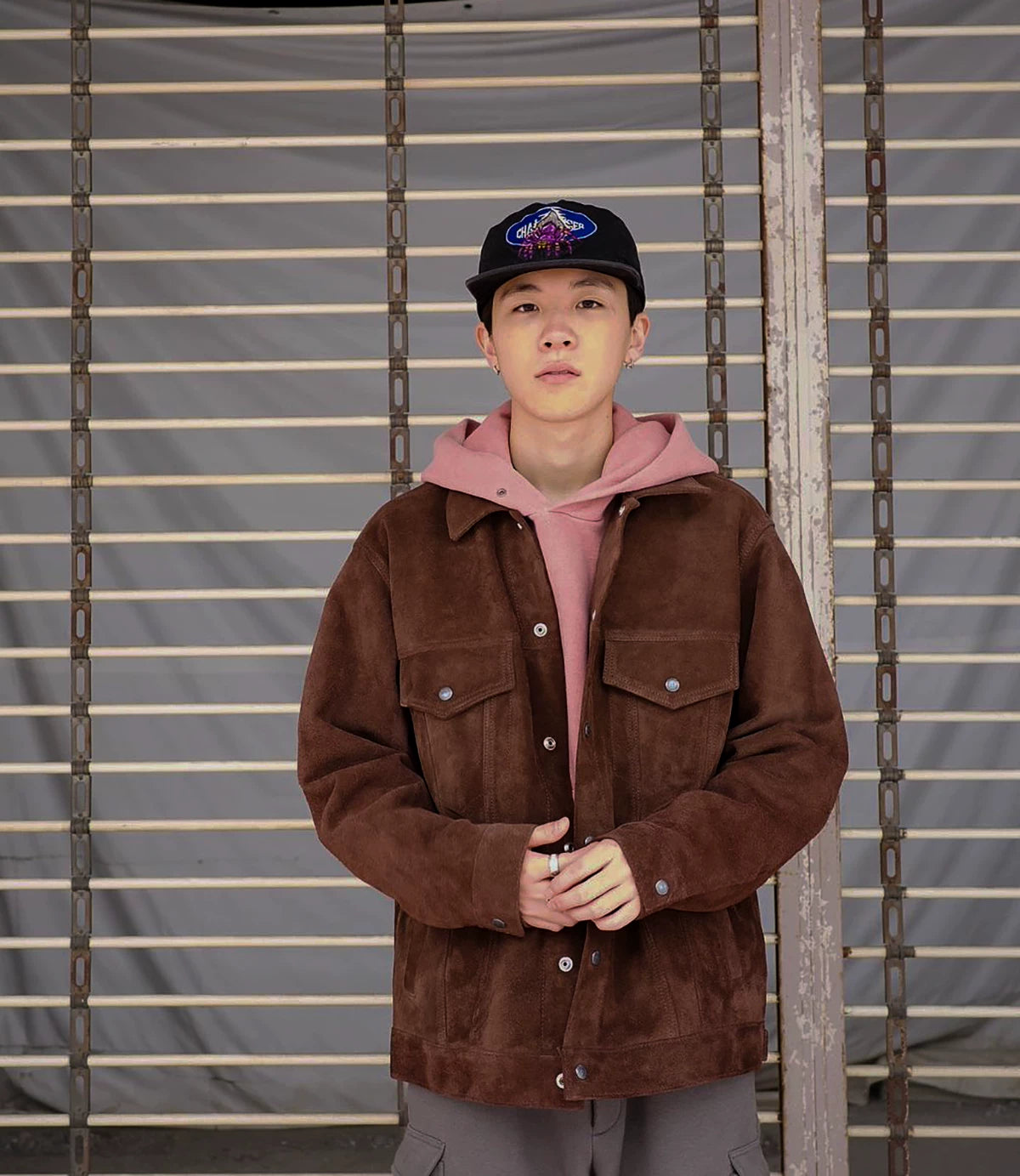 wacko maria leather trucker jacket brown