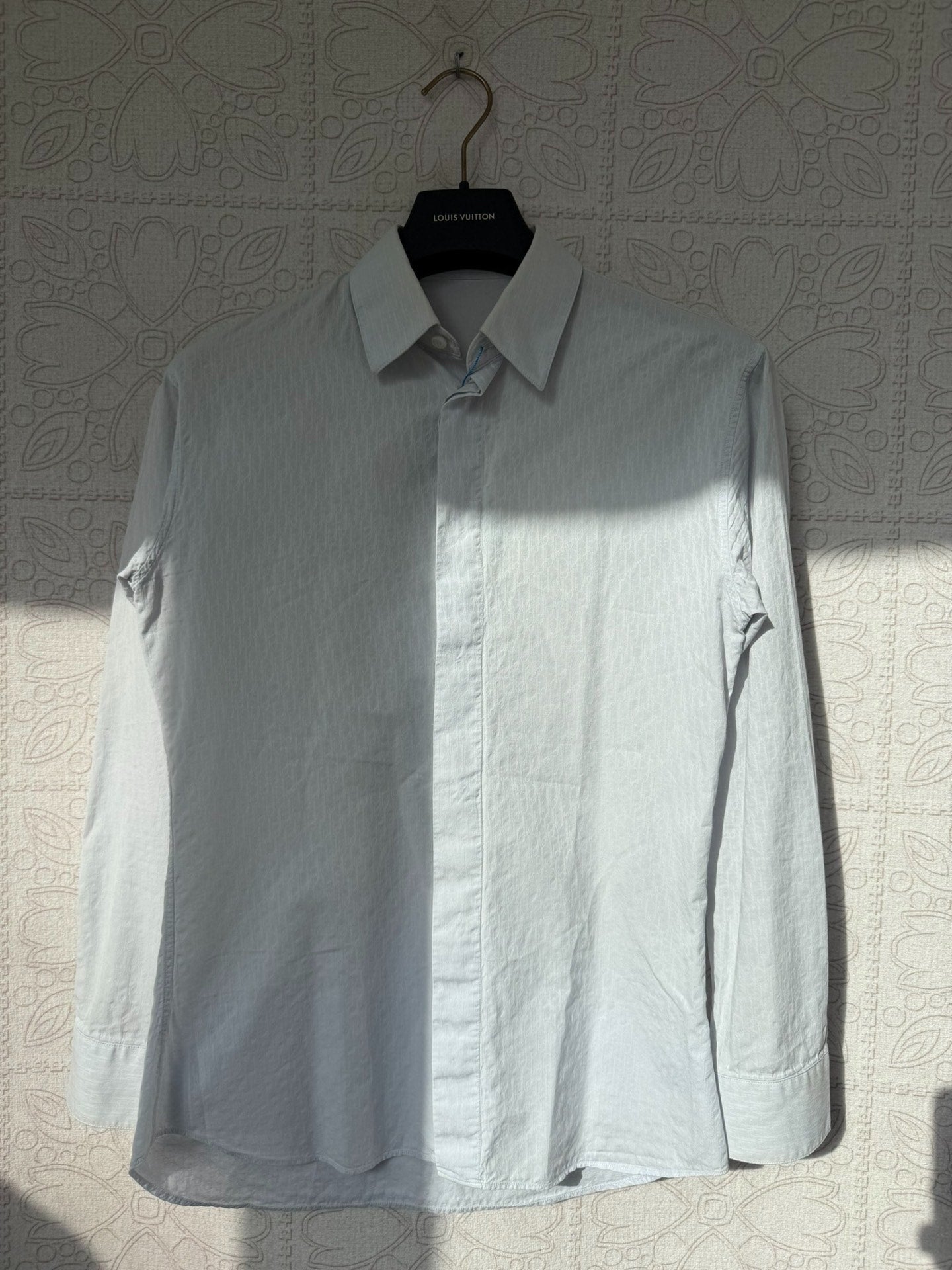 dior light blue patterned long sleeve shirt