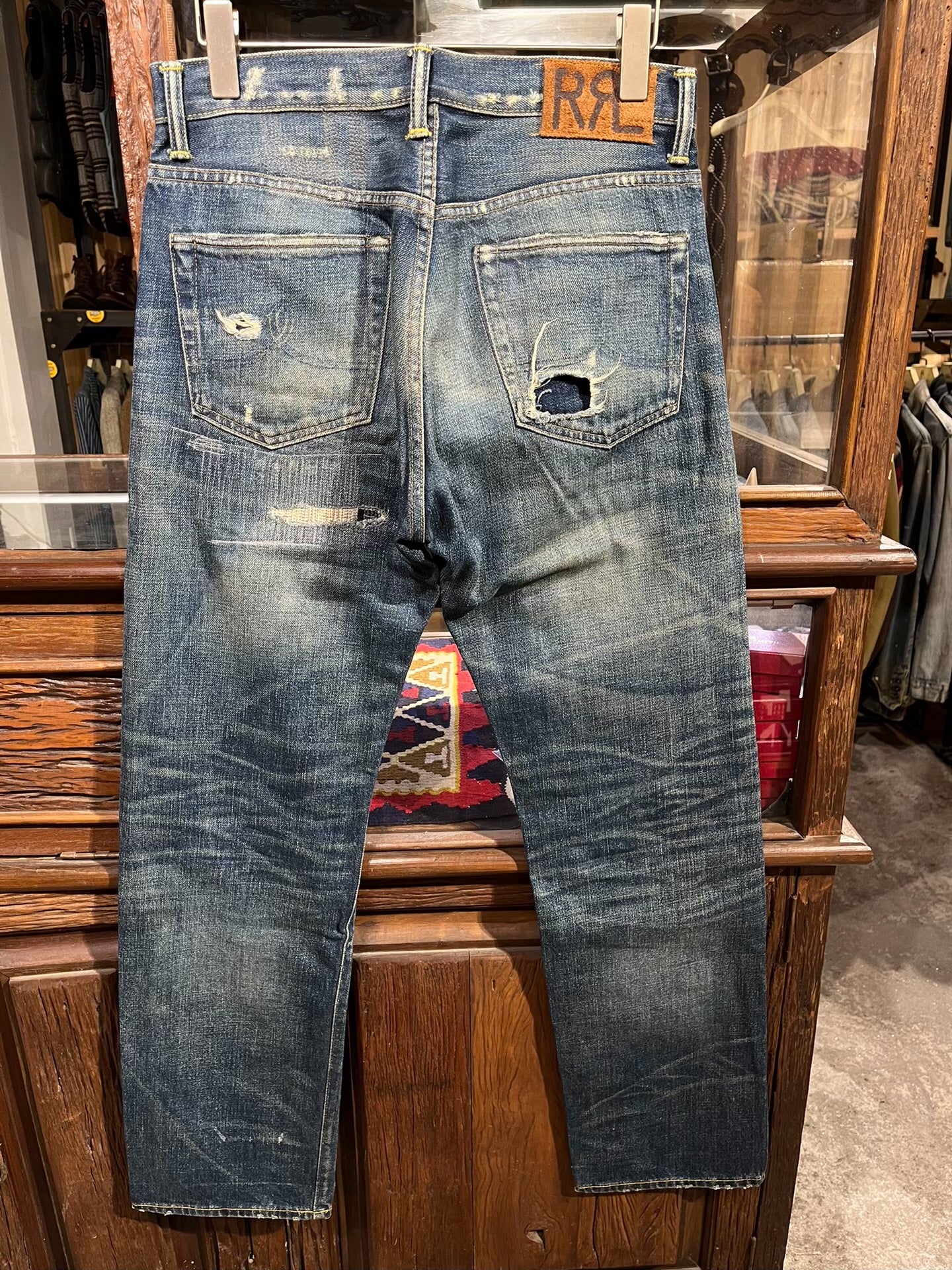 RRL Vintage Distressed Denim Jeans