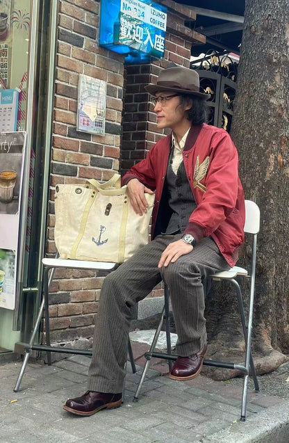 RRL Vintage Canvas Nautical Tote Bag