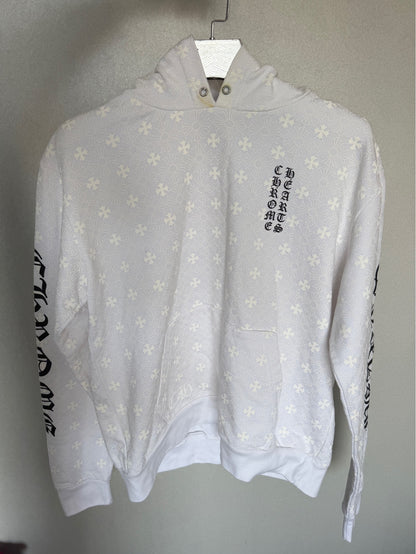 Chrome Hearts White Cross Sanskrit Print Hoodie