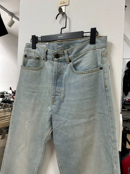 drapes van noten water-washed denim pants
