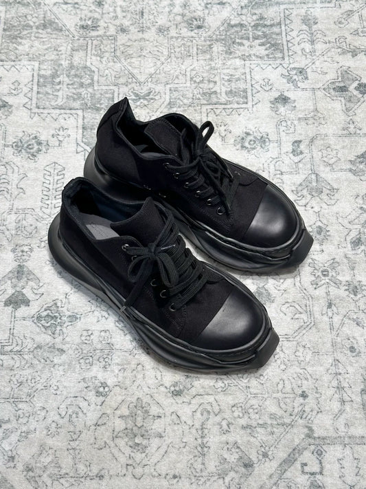 Rick Owens Platform Canvas Black Sneakers