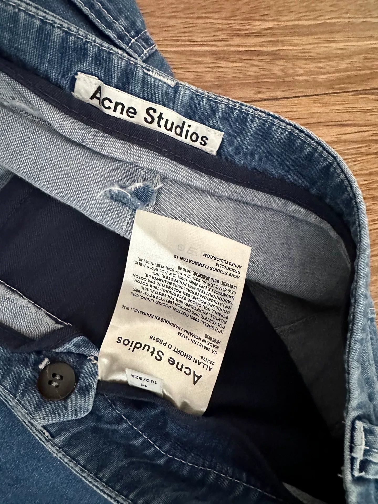 Acne Studios Denim Shorts Size 46