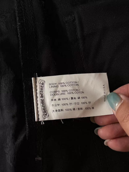 Chrome Hearts Black Cargo Shorts with Studs