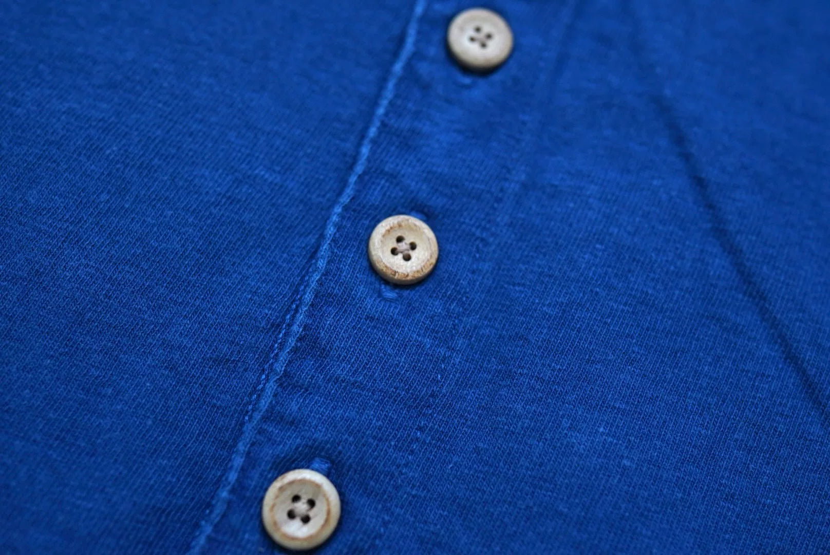 visvim henley neck indigo tee