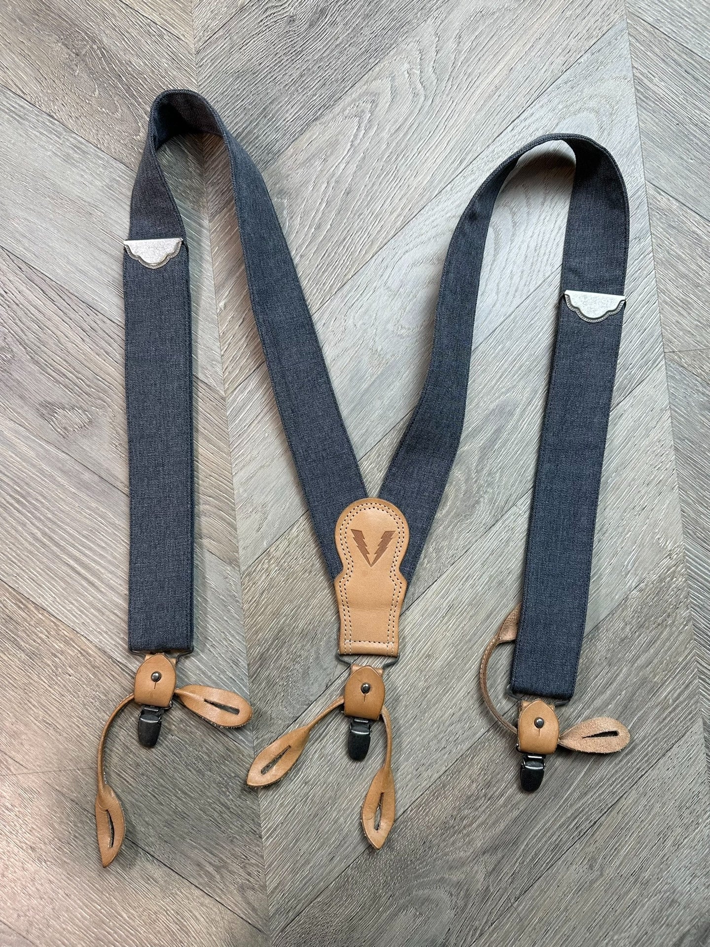 visvim anton suspender pants in gray